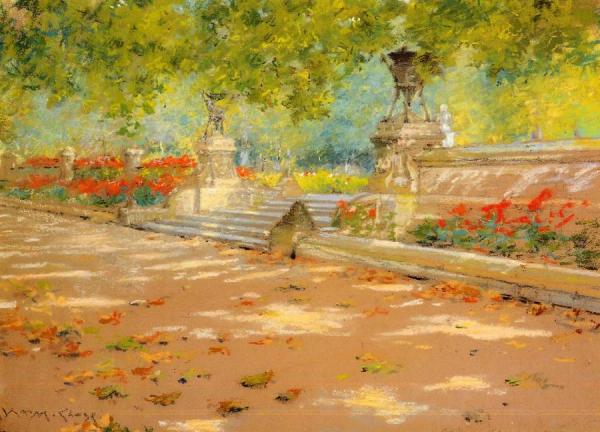 Terrace, Prospect Park by William Merritt Chase Oil Painting Reproductions