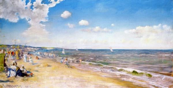 The Beach At Zandvoort by William Merritt Chase