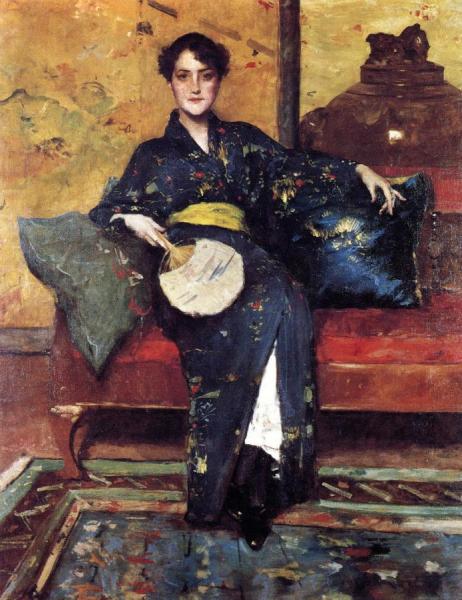 The Blue Kimono by William Merritt Chase