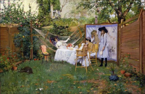 The Open Air Breakfast by William Merritt Chase