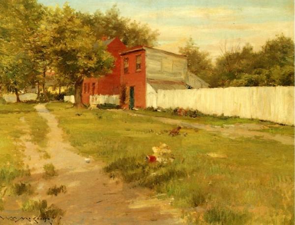 The White Fence by William Merritt Chase