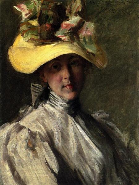 Woman With A Large Hat by William Merritt Chase Oil Painting Reproductions