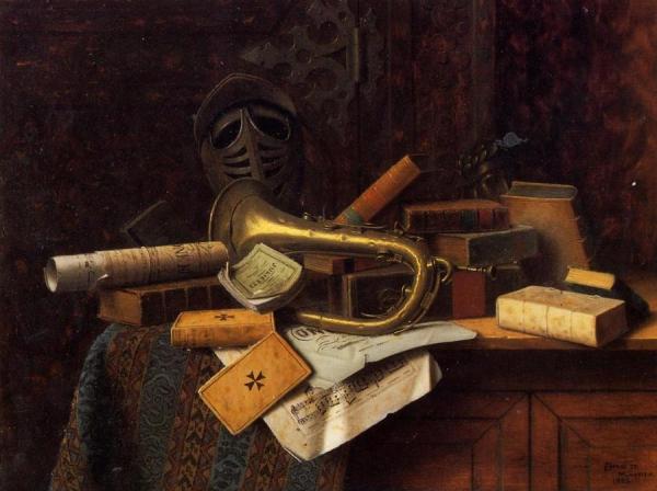 Still Life With Bust Of Dante by William Michael Harnett