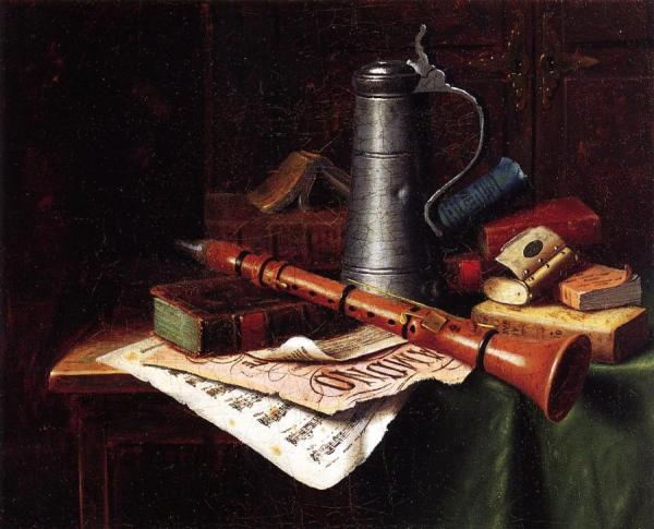 Still Life With Clarinet by William Michael Harnett