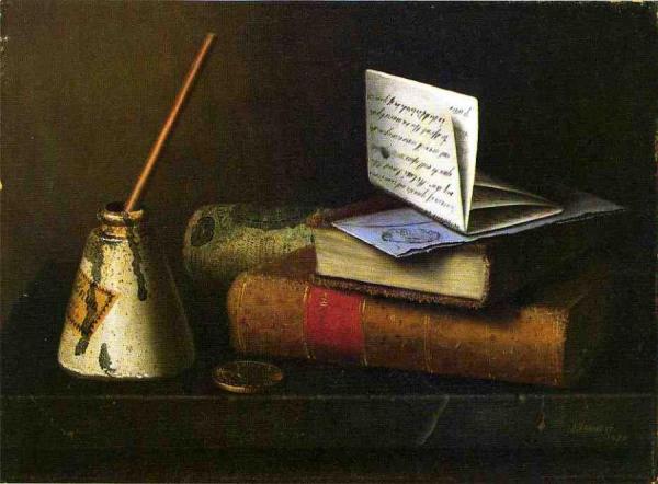 Still Life With Letter To Mr. Lask by William Michael Harnett