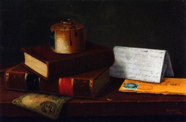 Still Life With Letter To Mr. William Taggart, Esq. by William Michael Harnett Oil Painting Reproductions