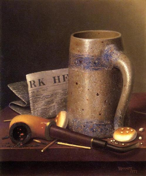 Still Life With Mug, Pipe And New York Herald by William Michael Harnett Oil Painting Reproductions