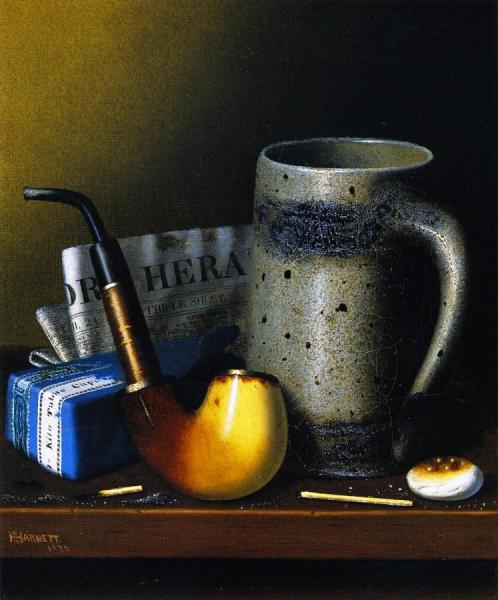 Still Life With Pipe And New York Herald by William Michael Harnett