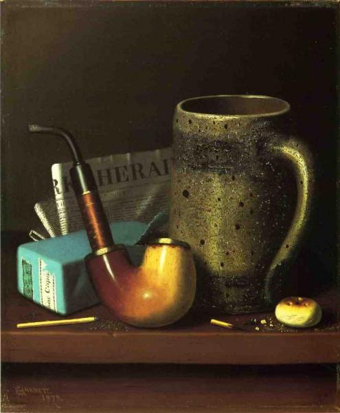 Still Life With Pipe, Mug And Newspaper by William Michael Harnett