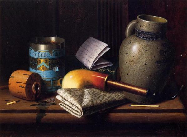Still Life With Three Castles Tobacco by William Michael Harnett