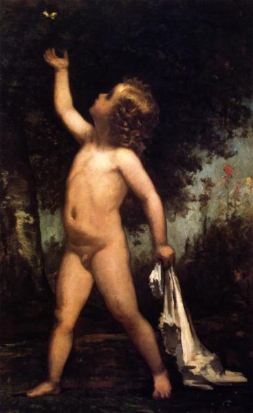 William Morris Hunt Boy With Butterfly