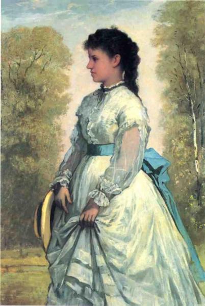 William Morris Hunt Portrait Of Agnes Elizabeth Clafllin