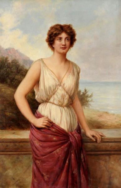 William Oliver Portrait Of A Roman Beauty