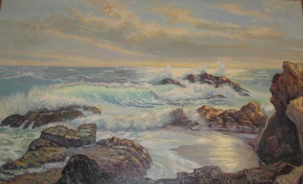 Seascape At Sunset by William Persona Oil Painting Reproductions