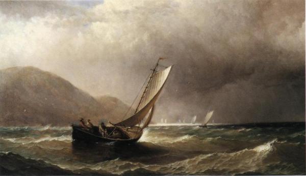 Breezy Day Of Boston Light by William Richardson Tyler