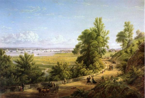 Bay Of New York From The Heights Of Hoboken by William Rickarby Miller Oil Painting Reproductions