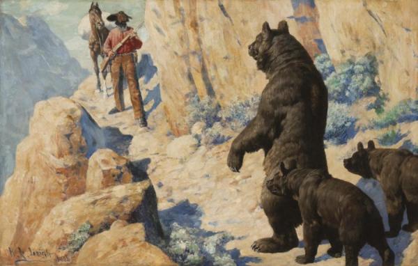 William Robinson Leigh Bears In The Path (surprise), 1904