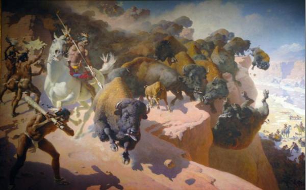 Buffalo Drive by William Robinson Leigh Oil Painting Reproductions