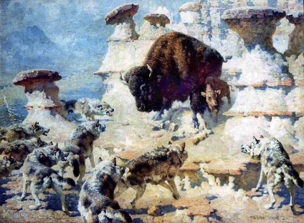 Buffalo Mother by William Robinson Leigh Oil Painting Reproductions