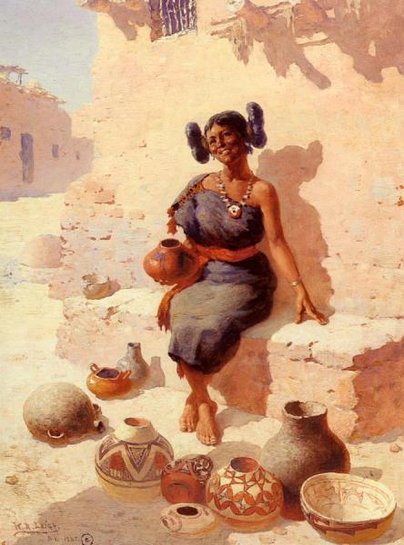 Hopi Pottery Merchant by William Robinson Leigh Oil Painting Reproductions