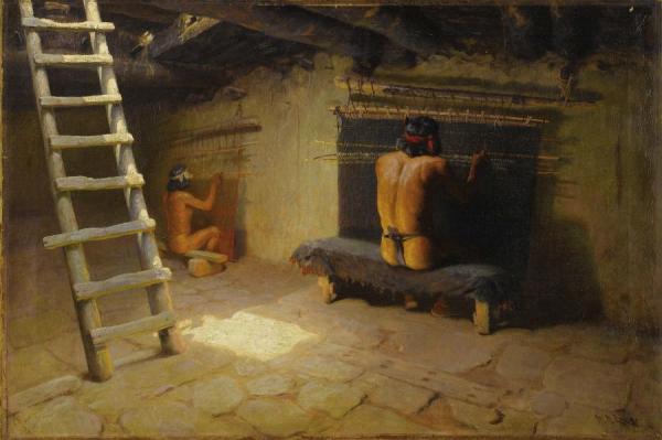 Navajos Weaving by William Robinson Leigh
