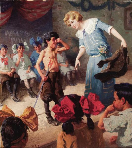 The Chastised Pupil by William Robinson Leigh Oil Painting Reproductions
