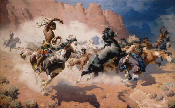 The Leader's Downfall by William Robinson Leigh Oil Painting Reproductions