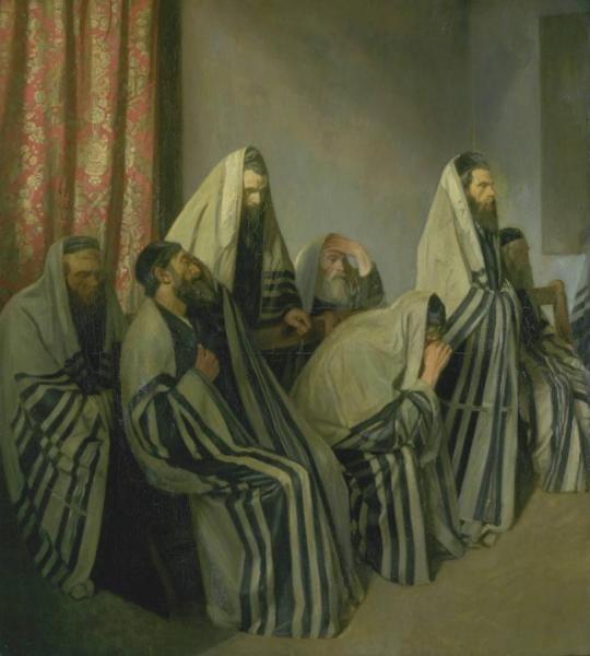 Jews Mourning In A Synagogue by William Rothenstein
