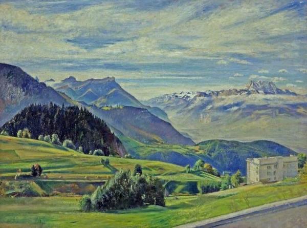 Le Dent Du Midi From Leysin, Switzerland by William Rothenstein