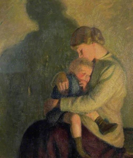 Mother And Child, Candlelight by William Rothenstein