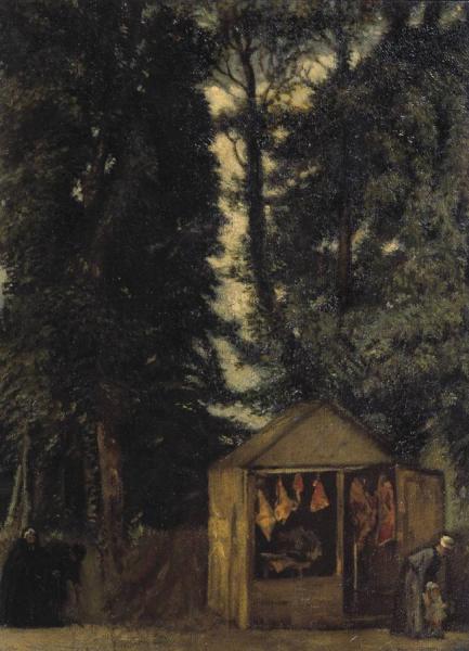 The Butcher's Shop Under The Trees by William Rothenstein