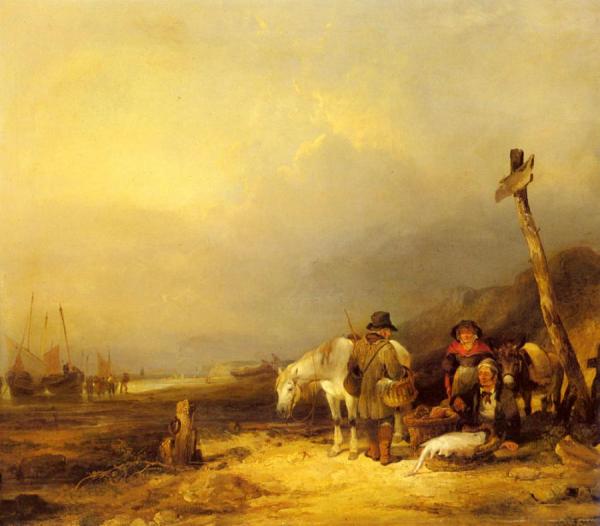 On The South Coast by William Shayer Snr Oil Painting Reproductions