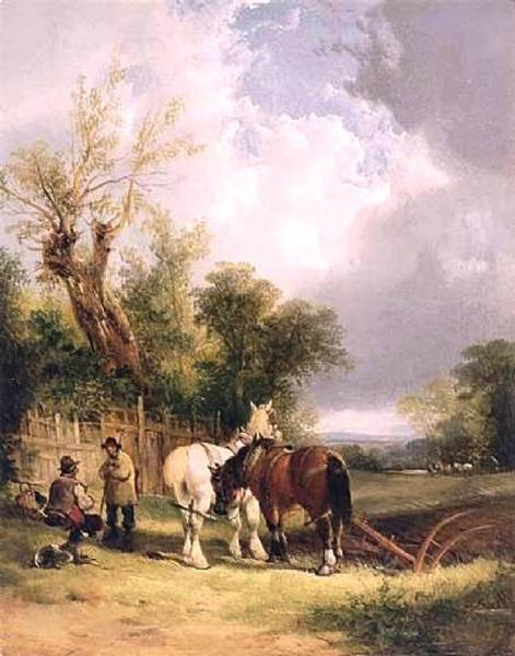 The Ploughman's Rest by William Shayer Snr Oil Painting Reproductions
