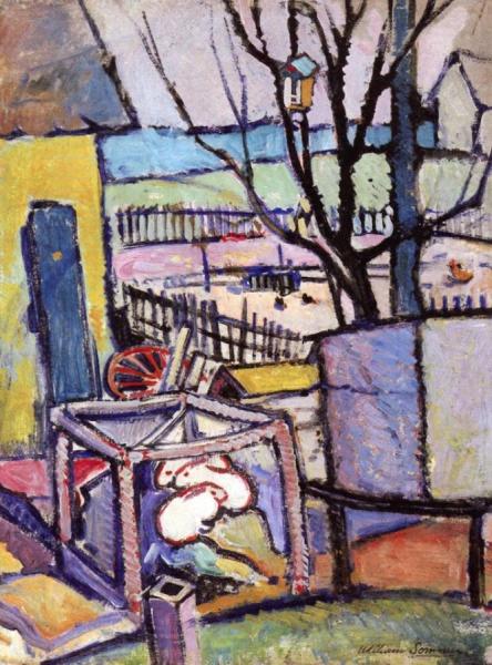 The Rabbit Hutch by William Sommer Oil Painting Reproductions