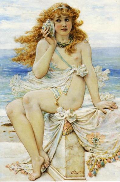 Nymph With Conch Shell by William Stephen Coleman