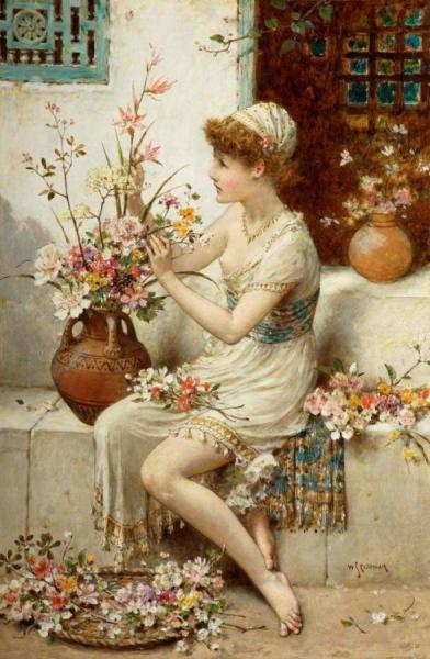 The Flower Girl by William Stephen Coleman Oil Painting Reproductions