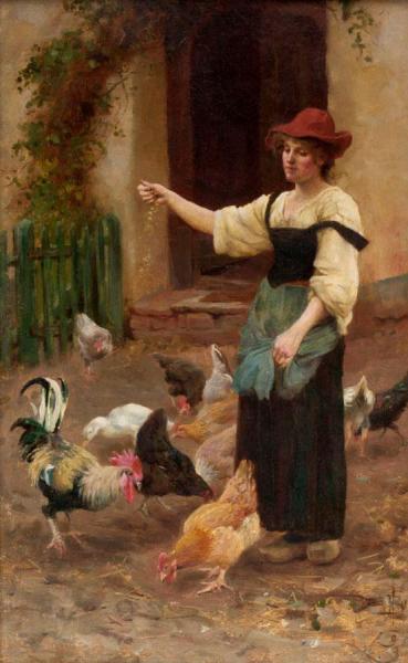 Feeding Time by William Teulon Blandford Fletcher