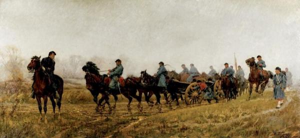 Battery Of Light Artillery En Route by William Trego Oil Painting Reproductions