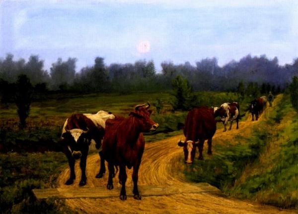 Evening, Into The Barn by William Trego