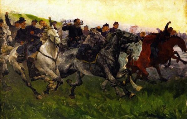 William Trego Yankee Cavalry Charge (sketch)