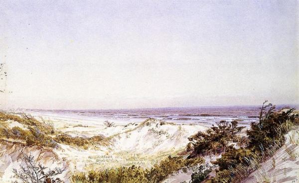 Atlantic City - Beach Dunes And Grass by William Trost Richards Oil Painting Reproductions