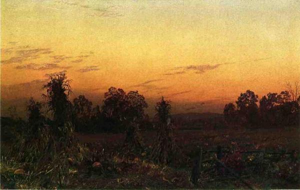 Corn Shocks And Pumpkins by William Trost Richards