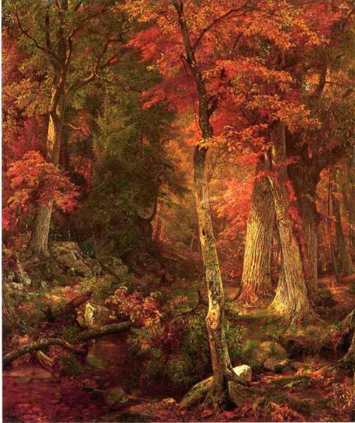 Forest Interior In Autumn by William Trost Richards Oil Painting Reproductions