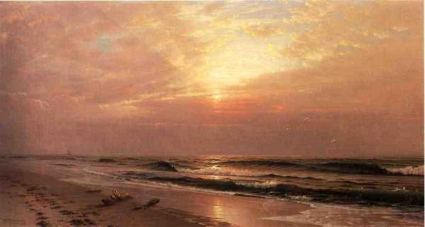 William Trost Richards Seascape At Sunset