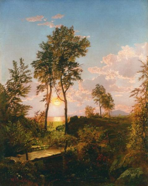 Wooden Bridge At Sunset by William Trost Richards