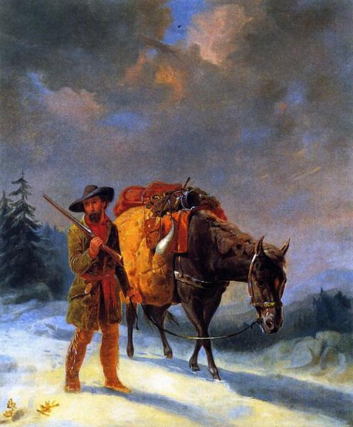 William Tylee Ranney Trapper Crossing The Mountains