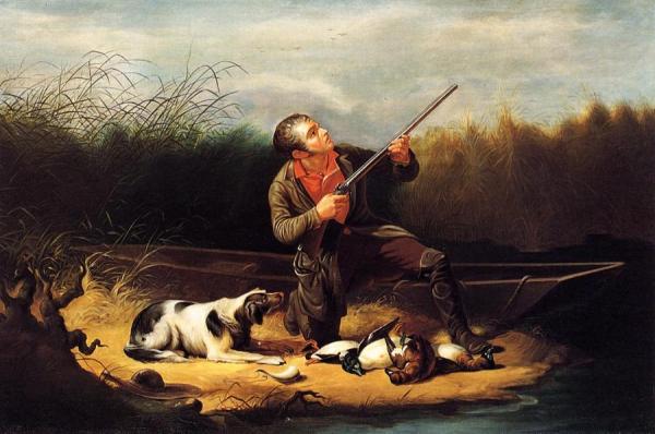 Wild Duck Shooting - On The Wing by William Tylee Ranney