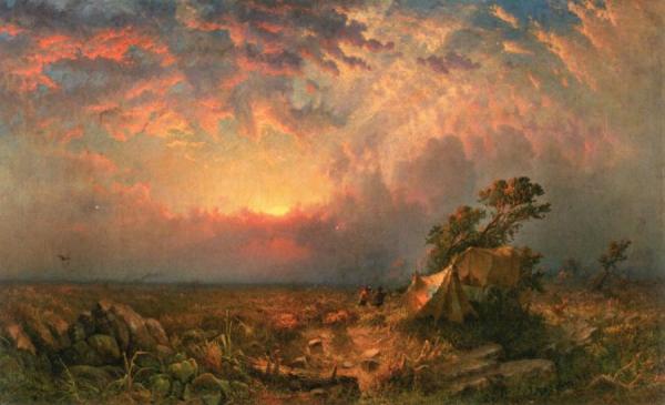 Pioneers At Sunset by William Weisman Oil Painting Reproductions
