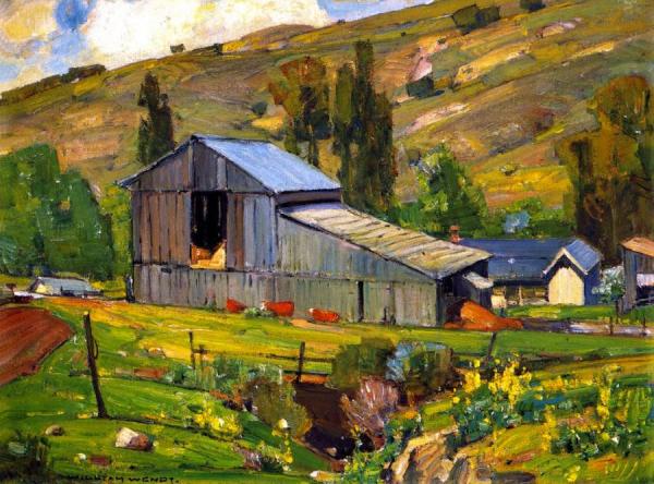 Landscape With Barn by William Wendt