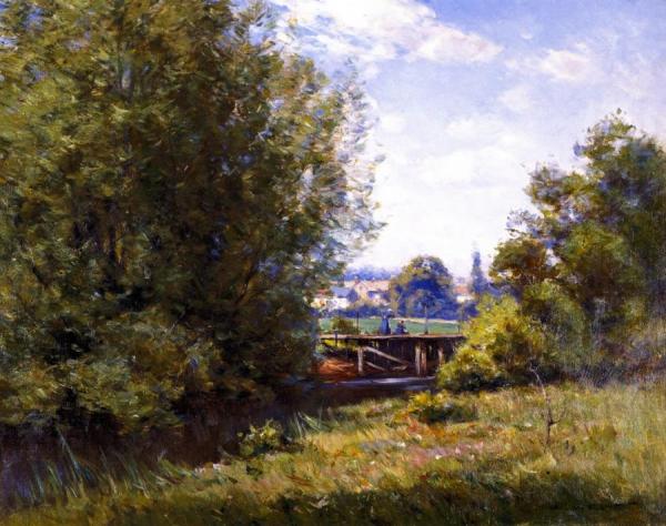 Landscape With Bridge by William Wendt
